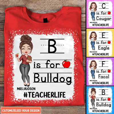 Personalized School Mascot Custom Teacher T-Shirt, Custom Gifts For Teacher NTN15APR23NA3 White T-shirt Humancustom - Unique Personalized Gifts