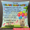 Granddaughter Hug This Pillow Cartoon Bear In Box Flying On Balloons Personalized Pillow NTN15JUN23NA2