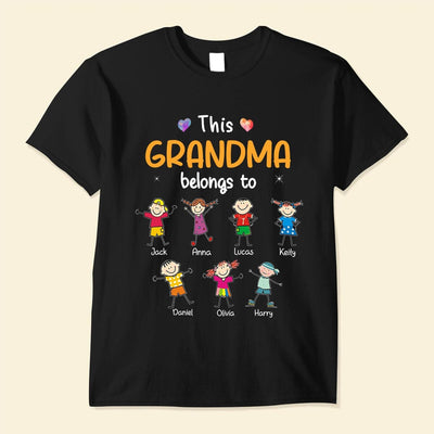 This Grandma Nana Mimi Belongs To Cute Grandkids Shirt NTN16MAR23VA2 Black T-shirt and Hoodie Humancustom - Unique Personalized Gifts