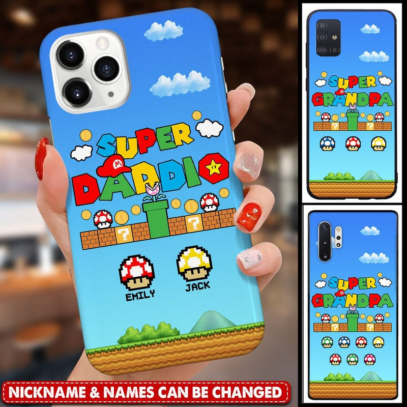 Super Daddio Super Mommio Custom Mushroom Personalized Phone Case