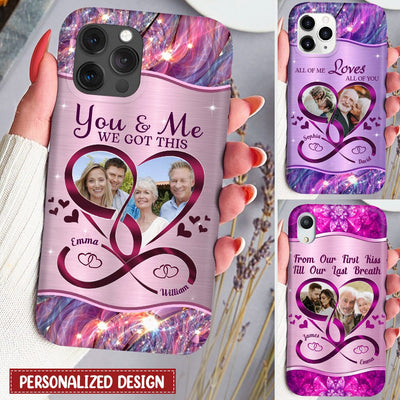You & Me We Got This Custom Couple Photo Personalized Glass Phone Case NTN20JUN23KL1