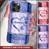 Sparkling Grandma- Mom With Sweet Heart Kids, Multi Colors Personalized Glass Phone Case NTN22SEP22TP1