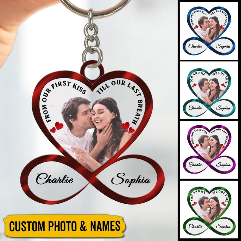 Discover Couple Custom Photo Personalized Acrylic Keychain - Anniversary Gift For Couple