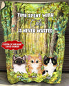 Time Spent With Cats Is Never Wasted Personalized Quilt Ntp Dreamship Medium (50x60in)