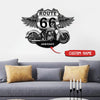 Route 66 Motorcycle Ride With Wings Personalized Cut Metal Sign Cut Metal Sign Human Custom Store 30 x 30 cm