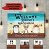 Personalized Beach House Cats Canvas Nvl-15Va027 Canvas Dreamship 12x8in