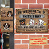 Dog Family Bar Custom Name Metal Sign Nvl-29Dd01 Metal Sign Human Custom Store