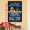Personalized Dogs Name, Date Bar Printed Metal Sign Nvl-29Tp013 Dog And Cat Human Custom Store 30 x 45 cm - Best Seller