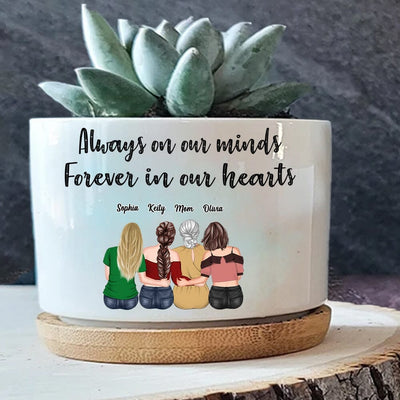 Mother And Daughters Best Friends Forever From The Heart Personalized Plant Pot NVL01APR23VA2 Ceramic Plant Pot Humancustom - Unique Personalized Gifts