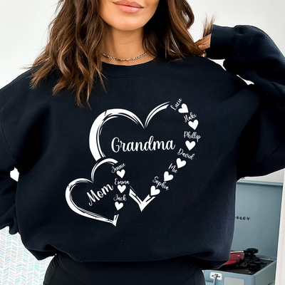 Personalized Mom Grandma And Grandkids Hearts Gift For Grandma Sweatshirt NVL01DEC23KL3