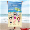 Happy Summer Grandma Mom Kids, Nana's Beach Buddies Personalized Beach Towel NVL01JUN23VA1
