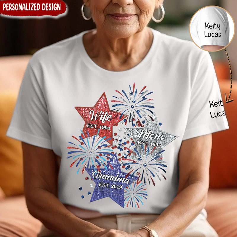Discover Happy 4th Of July Wife Mom Grandma Personalized Shirt