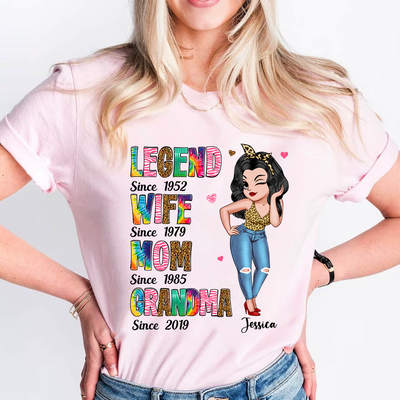 Legend Wife Mom Colorful Pattern Sassy Woman Personalized Shirt NVL01MAR24KL1