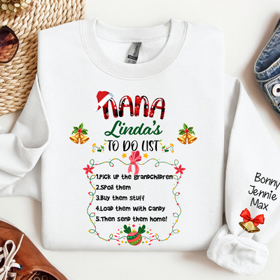 Christmas Sweater Grandma To Do List With Grandkids - Gift For Grandma Personalized Sweatshirt NVL01NOV23KL1