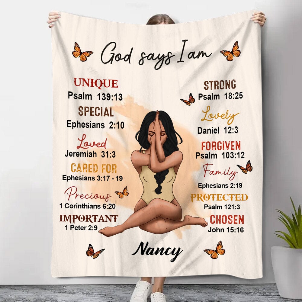 Daughter God Says I Am Personalized Fleece Blanket NVL02DEC23NA1 Fleece Blanket HumanCustom - Unique Personalized Gifts Made Just for You 