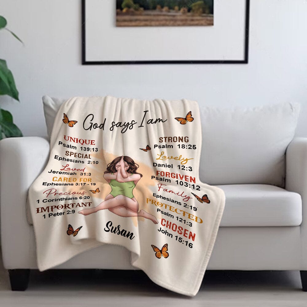 Daughter God Says I Am Personalized Fleece Blanket NVL02DEC23NA1 Fleece Blanket HumanCustom - Unique Personalized Gifts Made Just for You 