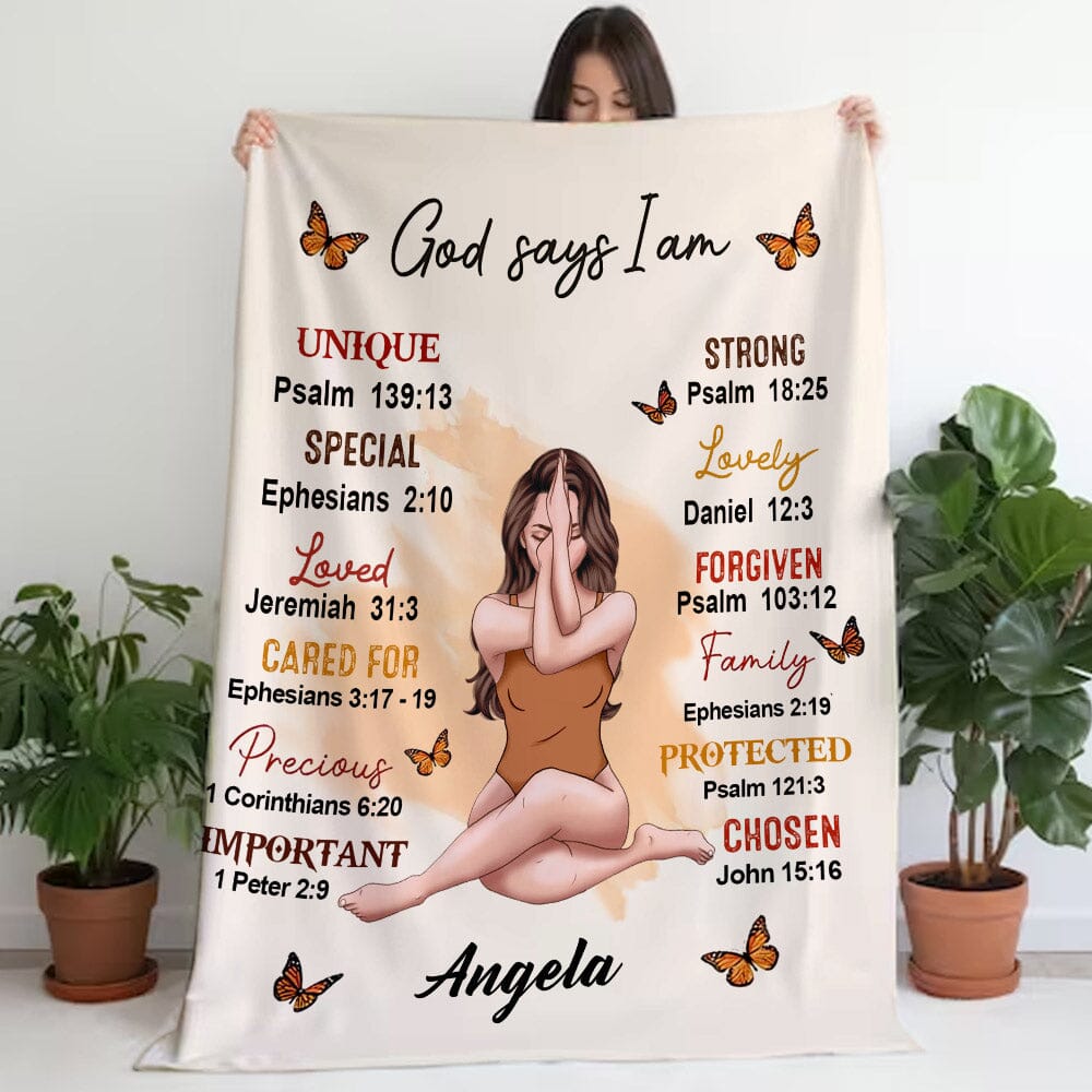 Daughter God Says I Am Personalized Fleece Blanket NVL02DEC23NA1 Fleece Blanket HumanCustom - Unique Personalized Gifts Made Just for You Small (30x40in) 