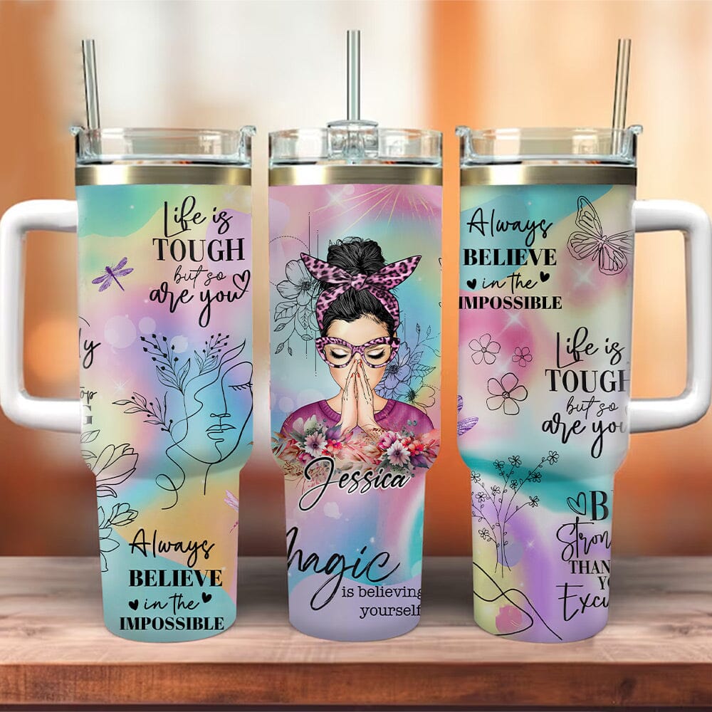 Daughter Affrimation Positive Motivational Personalizef 40oz Tumbler With Straw NVL02DEC23NY3 Tumbler With Straw HumanCustom - Unique Personalized Gifts Made Just for You 40OZ 