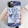 Sparkling Grandma- Mom Heart Butterfly Kids Personalized Glass Phone Case NVL03APR24TT1