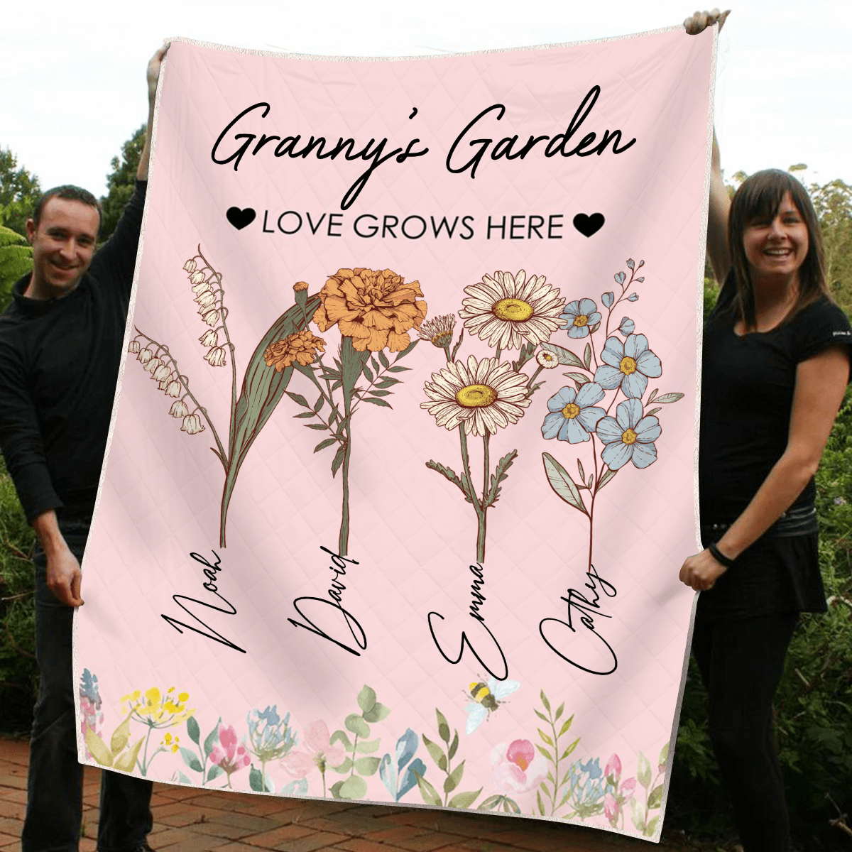 Grandma's Garden is Her Children Customized Blanket NVL03DEC23KL2 Fleece Blanket HumanCustom - Unique Personalized Gifts Made Just for You 