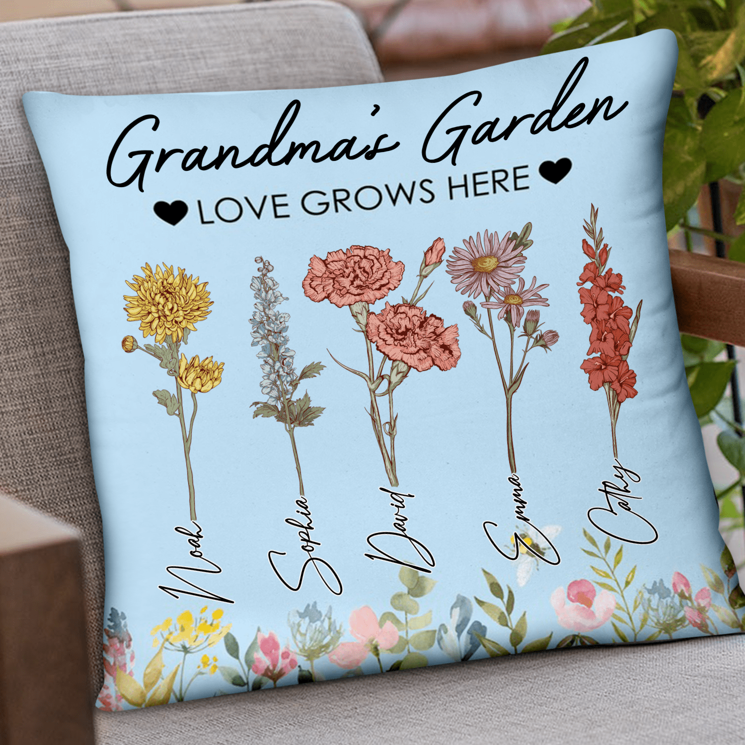 Grandma's Garden is Her Children Customized Pillow NVL03DEC23KL3 Pillow HumanCustom - Unique Personalized Gifts Made Just for You 