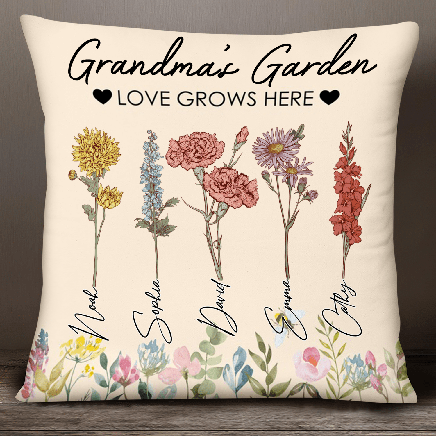 Grandma's Garden is Her Children Customized Pillow NVL03DEC23KL3 Pillow HumanCustom - Unique Personalized Gifts Made Just for You 