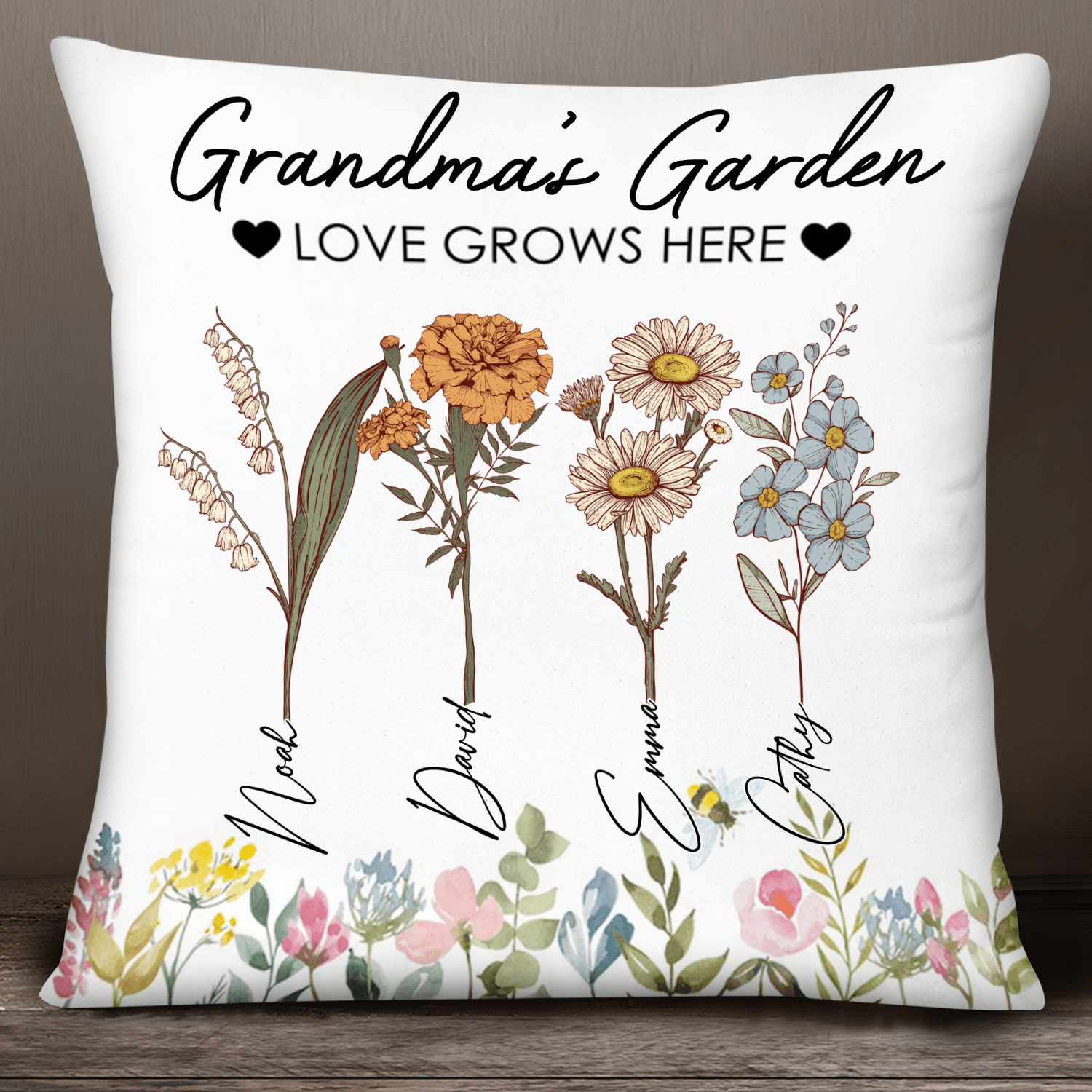 Grandma's Garden is Her Children Customized Pillow NVL03DEC23KL3 Pillow HumanCustom - Unique Personalized Gifts Made Just for You 