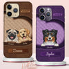 Dog Mom Puppy Pet Dogs Lover Texture Leather Personalized Phone case NVL04APR24TT1