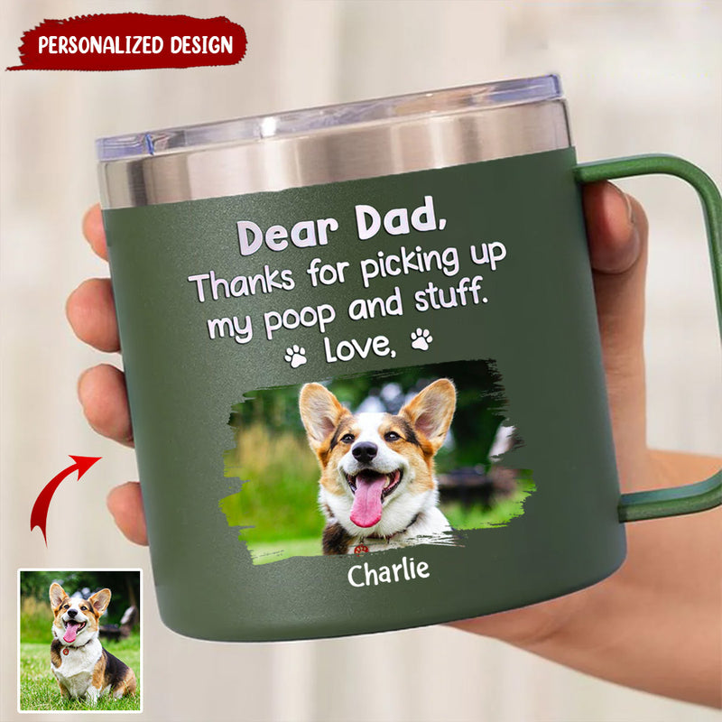 Discover Custom Photo Thanks For Picking My Stuff - Dog & Cat Personalized 14oz Stainless Steel Tumbler With Handle