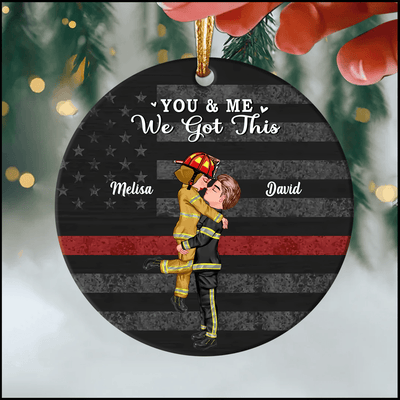 Saving Lives Together Firefighter/EMS/Nurse/Police Officer/Military- Personalized Ornament, Gift For Couple, Best Friends NVL04NOV23KL1