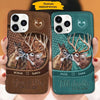 Deer Couple You & Me We Got This Leather Pattern Personalized Phone Case NVL05JAN23TT1 Silicone Phone Case Humancustom - Unique Personalized Gifts Iphone iPhone 14