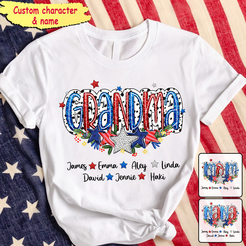 Discover For Grandma And Kids Freedom Brave Independence Power, America Dalmatian Personalized Shirt