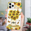 Sunflower Grandma Mom Kids, Mother's Day Gift For Nana Auntie Mama Personalized Phone Case NVL06MAR23VA1 Silicone Phone Case Humancustom - Unique Personalized Gifts