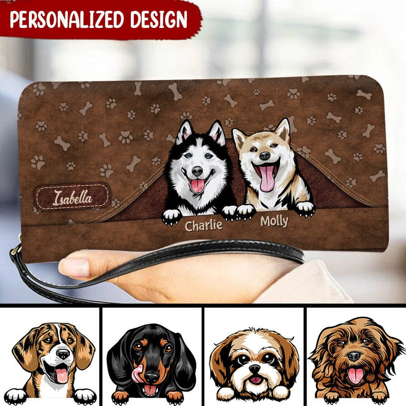 Discover Personalized Puppy Dog Personalized Leather Long Wallet