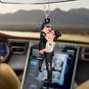 Personalized Car Ornament, Couple Portrait Police Officer Gifts by Occupation NVL06SEP23KL4