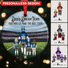 Personalized American Football Dad & Kids, Daddy's Dream Team Together We Make The Best Team Ornament NVL06SEP23TP2