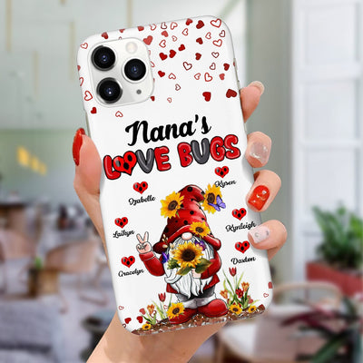 Red Gnome Grandma Auntie Mom Love Bugs, Mother's Day Gift Personalized Phone Case NVL07MAR23VA1 Silicone Phone Case Humancustom - Unique Personalized Gifts