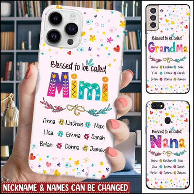 Personalized Custom "Blessed to be called Mimi" Mommy, Nana, Grandma, Auntie Phone Case NVL07MAR23XT1 Silicone Phone Case Humancustom - Unique Personalized Gifts Iphone iPhone 14