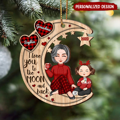 Christmas Doll Grandma Mom On Moon Personalized Ornament NVL07SEP23NY5