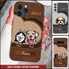 Personalized Dog Mom Puppy Pet Dogs Lover Texture Leather Phone case NVL08MAR22TT2 Silicone Phone Case Humancustom - Unique Personalized Gifts