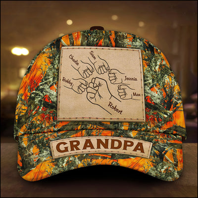 Outline Fist Bump Daddy Grandpa Personalized Cap, Father's Day Gift For Dad, For Grandpa, For Husband NVL08MAY24TT1