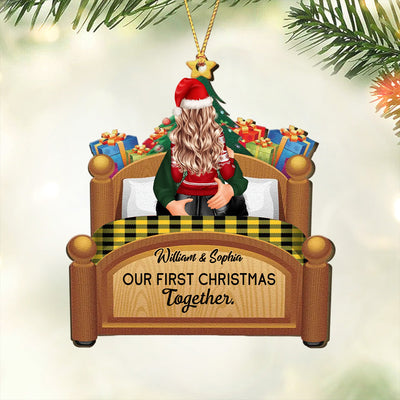 Together Since Kissing Couples Personalized Custom Shape Wooden Christmas Ornament NVL08SEP23VA1