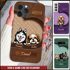 Personalized Dog Mom Puppy Pet Dogs Lover Texture Leather Phone case NVL09FEB22TT2 Silicone Phone Case Humancustom - Unique Personalized Gifts 