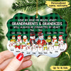 Christmas Family Snowman, Grandparents & Grandkids'll Always Be Connected By Heart Personalized Ornament NVL09NOV22CT1 Aluminium Ornament Humancustom - Unique Personalized Gifts Pack 1