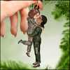 Personalized Hunting Couple Camo Pattern, Doll Couple Kissing Hugging Ornament NVL09NOV23KL3