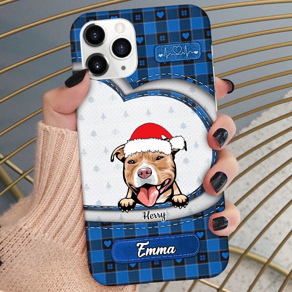 Christmas Plaid Pattern Personalized Dog Phone case NVL09OCT23TT1 Silicone Phone Case HumanCustom New 