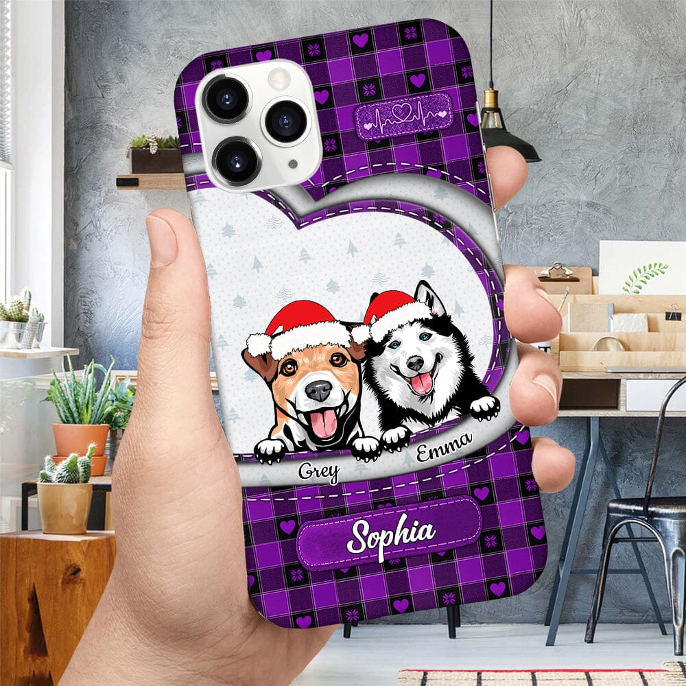 Christmas Plaid Pattern Personalized Dog Phone case NVL09OCT23TT1 Silicone Phone Case HumanCustom New 