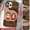 Personalized Doll Couple Texture Leather Phone case NVL10MAR22TT1 Silicone Phone Case Humancustom - Unique Personalized Gifts