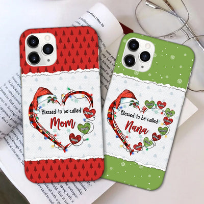 Christmas Gift For Grandma - Blessed To Be Called Grandma With Heart Grandkids Personalized Phone case NVL10OCT23KL1 Silicone Phone Case HumanCustom New