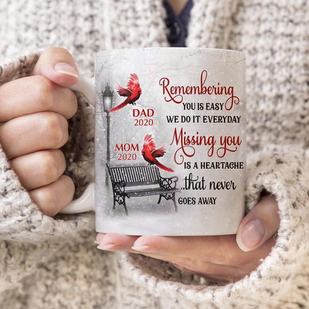 Personalized Cardinal Winter Memorial Mug NVL11DEC23VA2 White Mug HumanCustom - Unique Personalized Gifts Made Just for You 